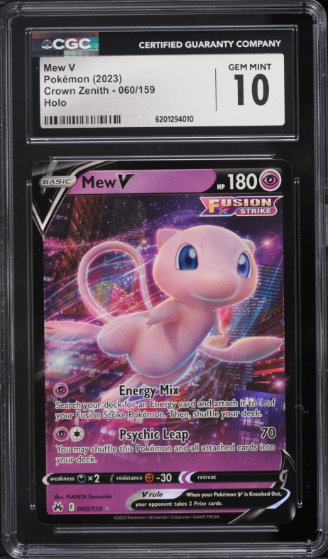 2023 Pokemon Sword & Shield Crown Zenith Holo Mew V #60 CGC 10 GEM MINT