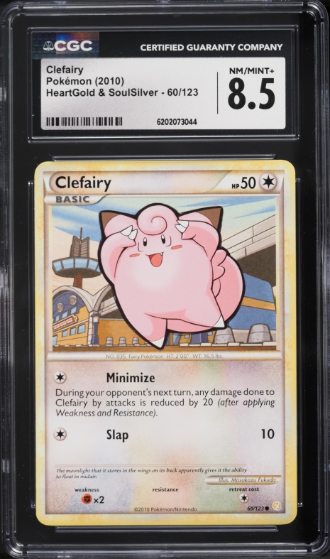 2010 Pokemon Heartgold & Soulsilver Clefairy #60 CGC 8.5 NM-MT+