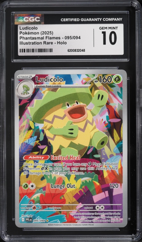 2025 Pokemon Mega Evolution Phantasmal Flames IR Ludicolo #95 CGC 10 GEM MINT