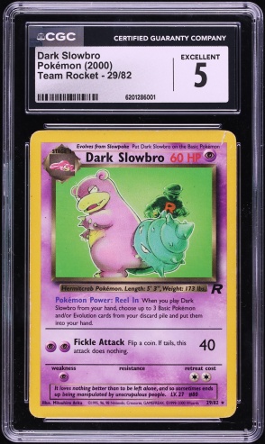 2000 Pokemon Team Rocket Dark Slowbro #29 CGC 5 EX