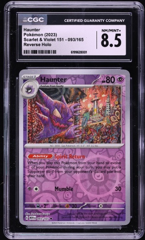 2023 Pokemon Scarlet & Violet 151 Reverse Holo Haunter #93 CGC 8.5 NM-MT+