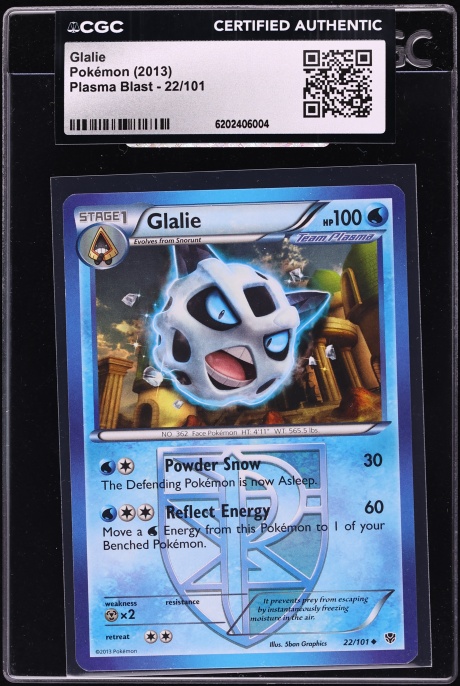 2013 Pokemon Black & White Plasma Blast Glalie #22 CGC AUTH