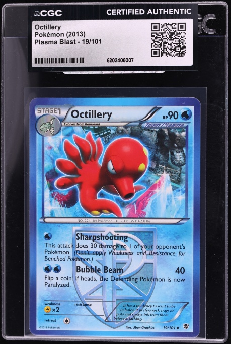 2013 Pokemon Plasma Blast Octillery #19 CGC AUTH