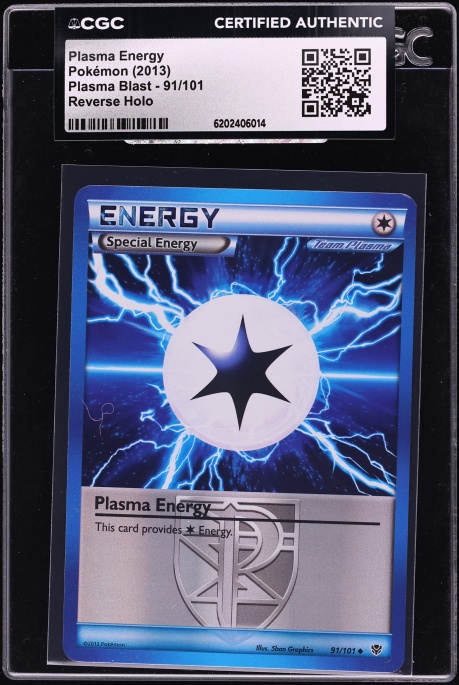 2013 Pokemon Plasma Blast Reverse Holo Plasma Energy #91 CGC AUTH