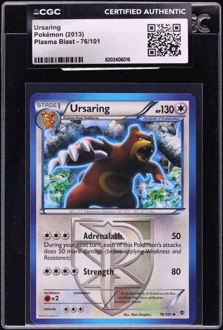 2013 Pokemon Plasma Blast Ursaring #76 CGC AUTH
