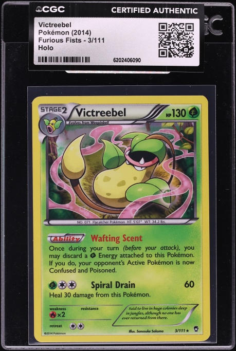 2014 Pokemon XY Furious Fists Holo Victreebel #3 CGC AUTH
