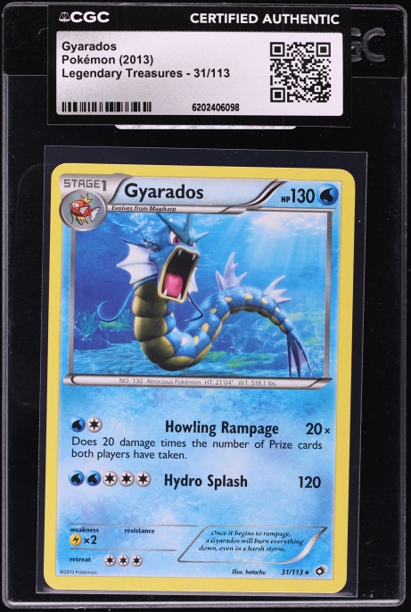 2013 Pokemon Legendary Treasures Gyarados #31 CGC AUTH