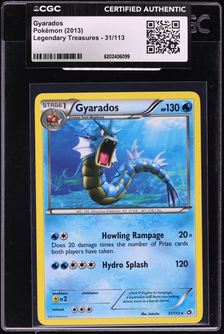 2013 Pokemon Legendary Treasures Gyarados #31 CGC AUTH