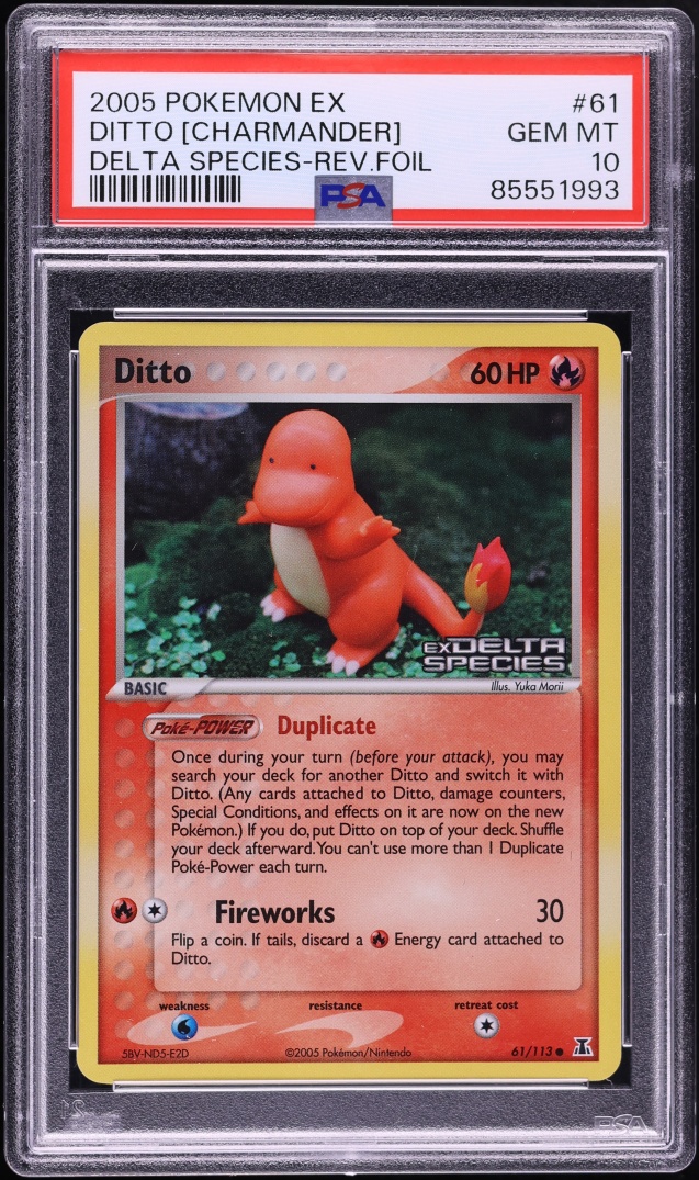 2005 Pokemon EX Delta Species Reverse Holo Ditto Charmander #61 PSA 10 GEM MINT