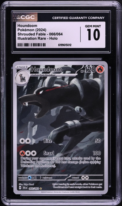 2024 Pokemon Scarlet & Violet Shrouded Fable IR Houndoom #66 CGC 10 GEM MINT