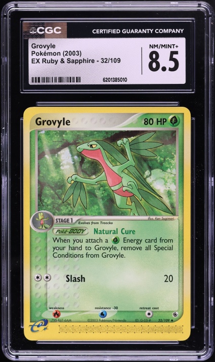 2003 Pokemon EX Ruby & Sapphire Grovyle #32 CGC 8.5 NM-MT+