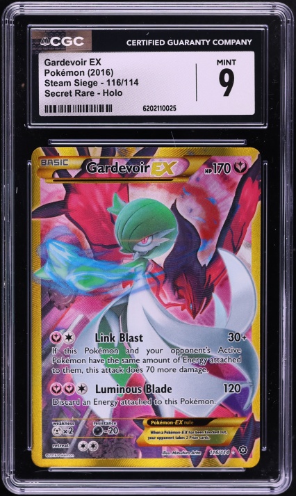 2016 Pokemon XY Steam Siege Secret Rare Gardevoir Ex #116 CGC 9 MINT
