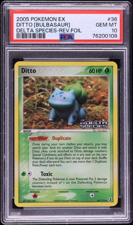 2005 Pokemon EX Delta Species Reverse Holo Ditto Bulbasaur #36 PSA 10 GEM MINT
