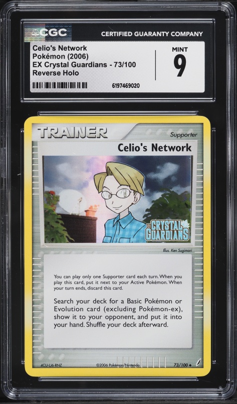 2006 Pokemon EX Crystal Guardians Reverse Holo Celio's Network #73 CGC 9 MINT