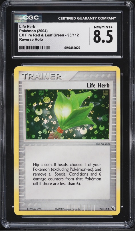 2004 Pokemon EX Fire Red & Leaf Green Reverse Holo Life Herb #93 CGC 8.5 NM-MT+