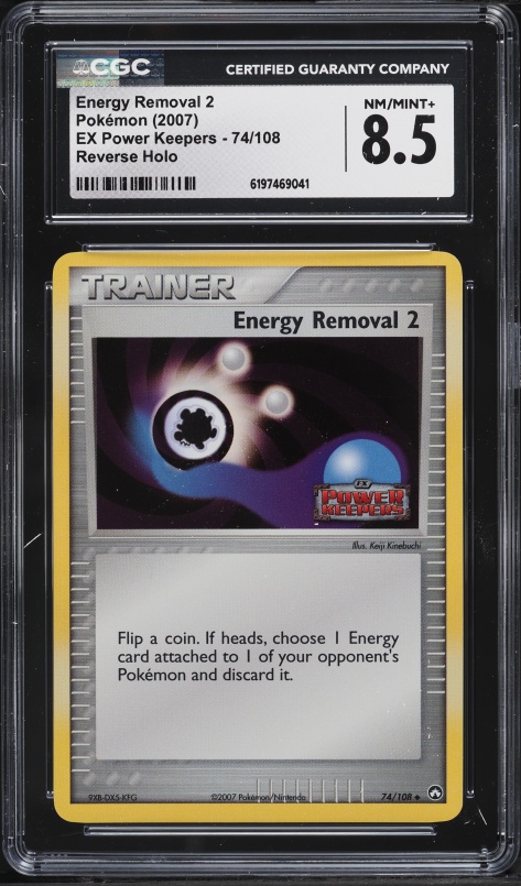 2007 Pokemon EX Power Keepers Reverse Holo Energy Removal 2 #74 CGC 8.5 NM-MT+