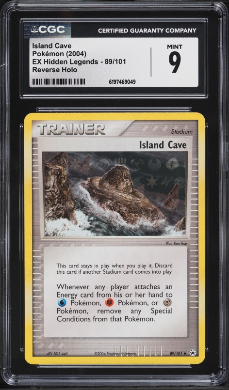 2004 Pokemon EX Hidden Legends Reverse Holo Island Cave #89 CGC 9 MINT