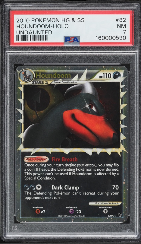 2010 Pokemon HeartGold & SoulSilver Undaunted Holo Houndoom #82 PSA 7 NRMT