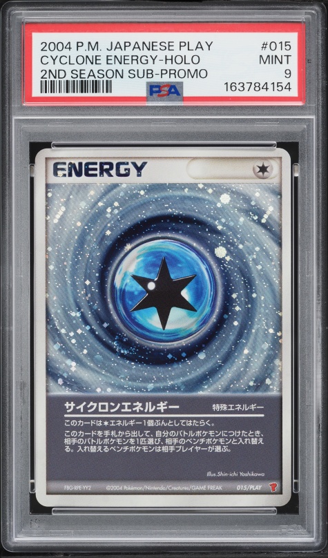 2004 Pokemon Japanese Play Promo 2nd Season Holo Cyclone Energy #15 PSA 9 MINT