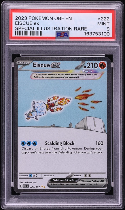 2023 Pokemon Scarlet & Violet Obsidian Flames SIR Eiscue Ex #222 PSA 9 MINT