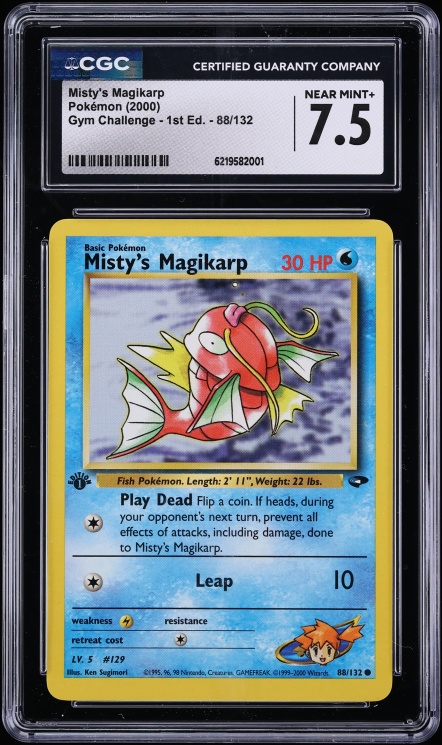 2000 Pokemon Gym Challenge 1st Edition Misty's Magikarp #88 CGC 7.5 NRMT+
