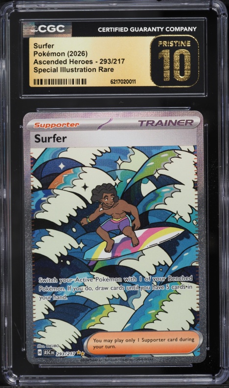 2026 Pokemon Mega Evolution Ascended Heroes SIR Surfer #293 CGC 10 PRISTINE
