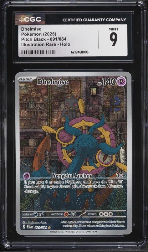 2026 Pokemon Mega Evolution Pitch Black IR Dhelmise #91 CGC 9 MINT
