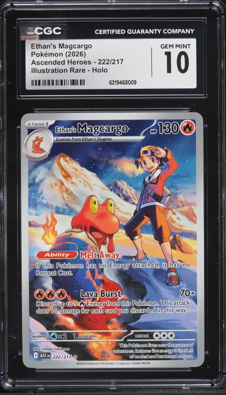 2026 Pokemon Mega Evolution Ascended Heroes IR Ethan's Magcargo #222 CGC 10 GEM MINT