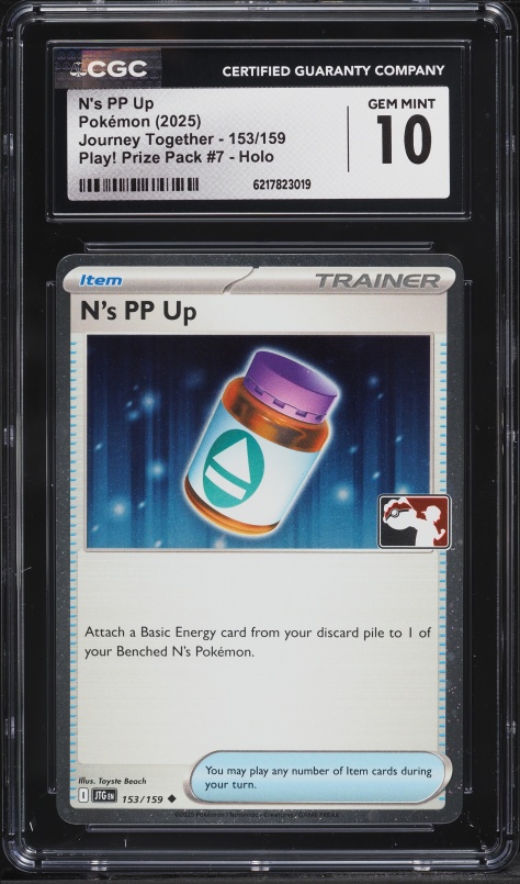 2025 Pokemon SV Journey Together Play Prize Pack Holo N's PP Up #153 CGC 10 GEM MINT