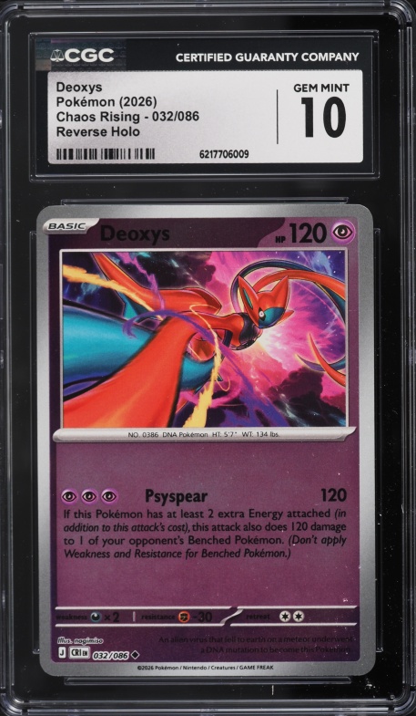 2026 Pokemon Mega Evolution Chaos Rising Reverse Holo Deoxys #32 CGC 10 GEM MINT
