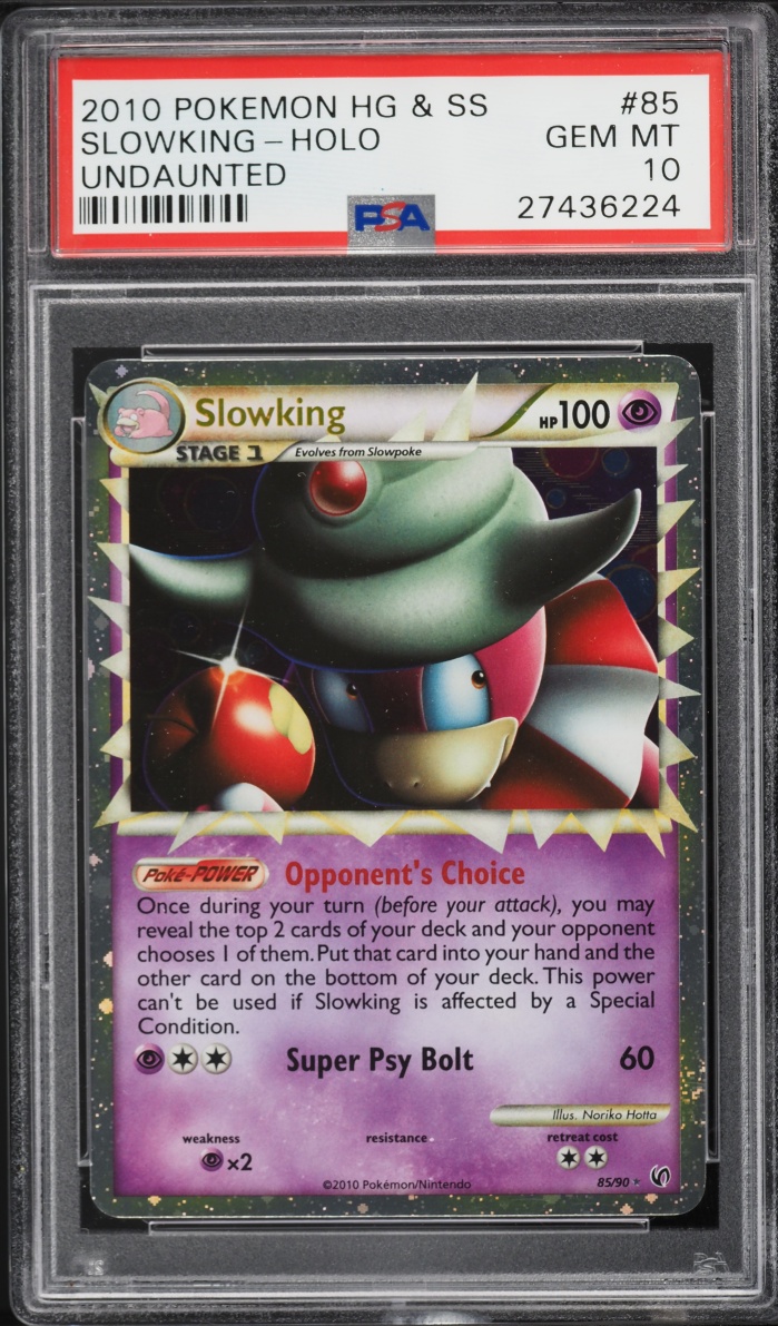 2010 Pokemon HeartGold & SoulSilver Undaunted Holo Slowking #85 PSA 10 GEM MINT