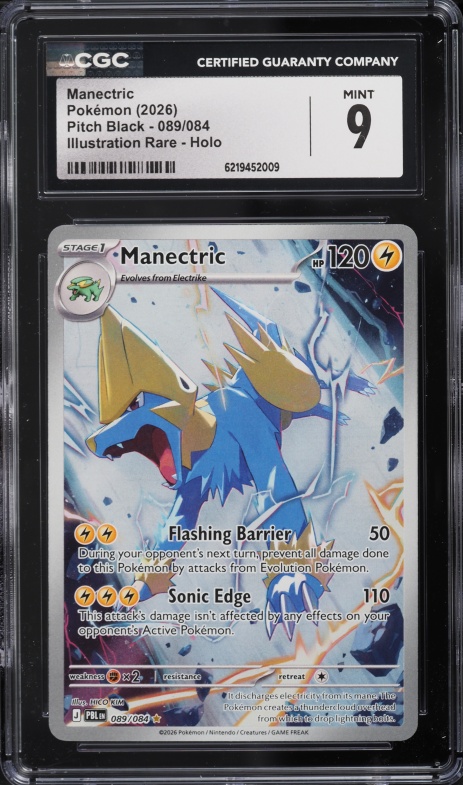 2026 Pokemon Mega Evolution Pitch Black IR Manectric #89 CGC 9 MINT