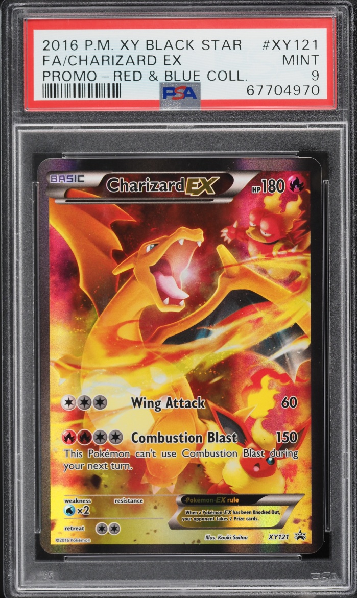 2016 Pokemon XY Promo Red & Blue Collection Full Art Charizard EX #XY121 PSA 9 MINT