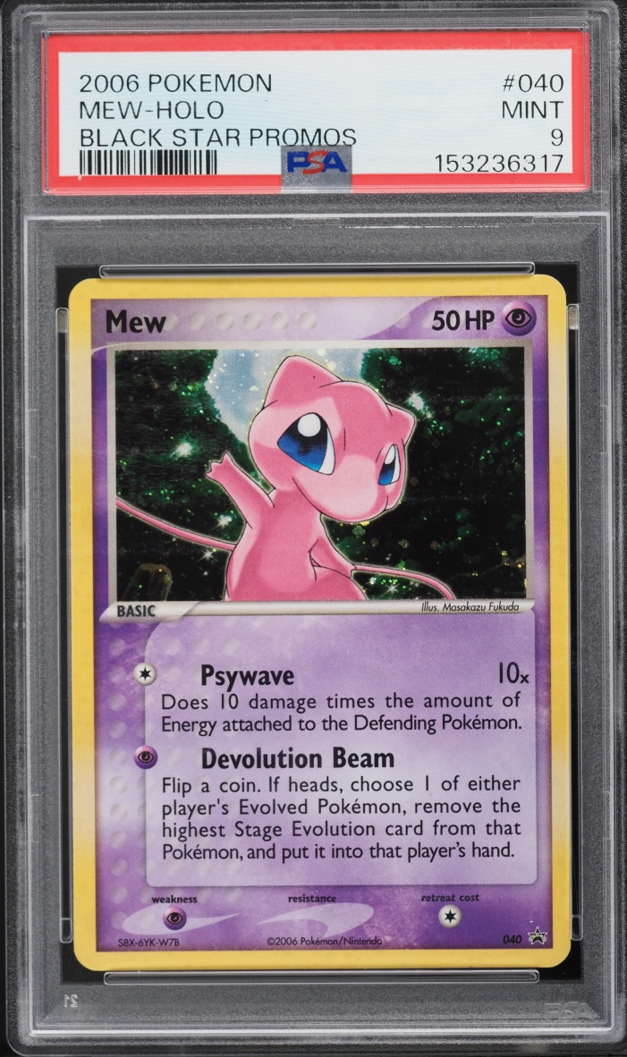 2006 Pokemon Black Star Promo Holo Mew #40 PSA 9 MINT