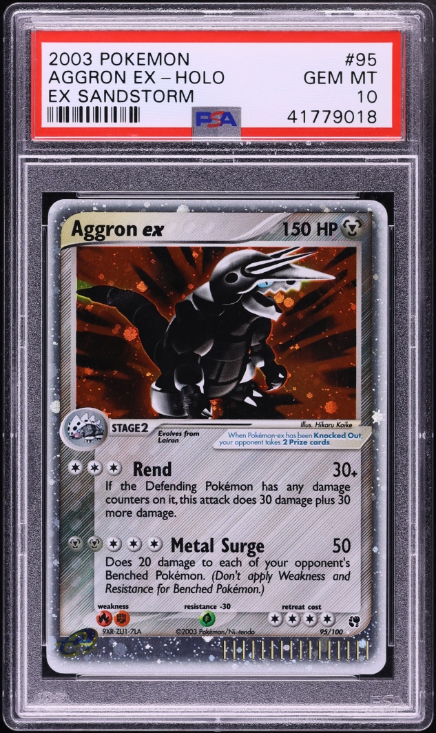 2003 Pokemon EX Sandstorm Holo Aggron ex #95 PSA 10 GEM MINT