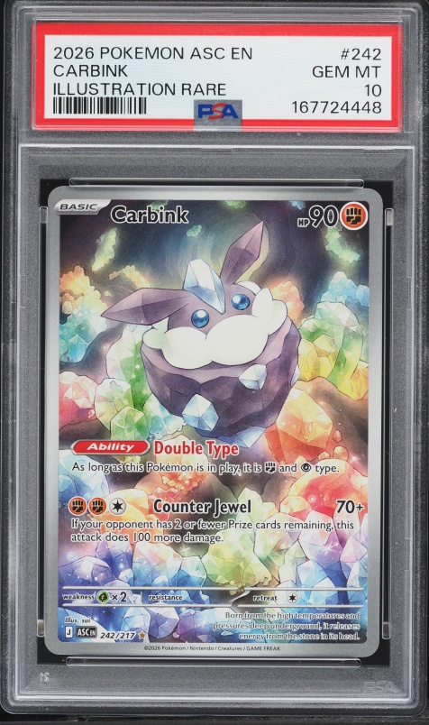 2026 Pokemon Mega Evolution Ascended Heroes IR Carbink #242 PSA 10 GEM MINT