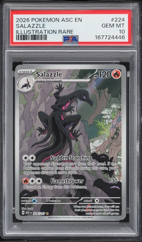 2026 Pokemon Mega Evolution Ascended Heroes IR Salazzle #224 PSA 10 GEM MINT