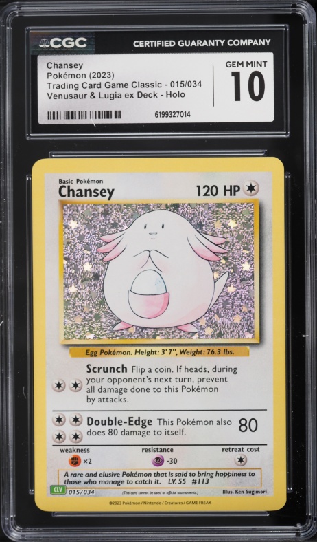2023 Pokemon SV TCG Classic Venusaur & Lugia Ex Deck Holo Chansey #15 CGC 10 GEM MINT