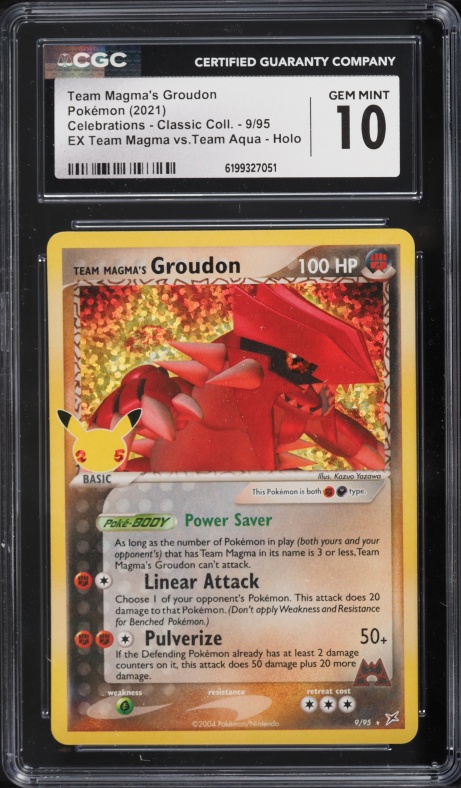2021 Pokemon Sword & Shield Celebrations Holo Team Magma's Groudon #9 CGC 10 GEM MINT