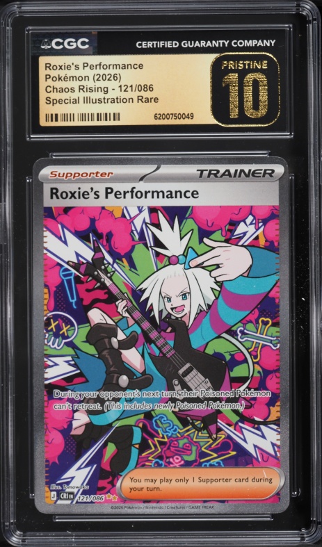 2026 Pokemon Mega Evolution Chaos Rising SIR Roxie's Performance #121 CGC 10 PRISTINE