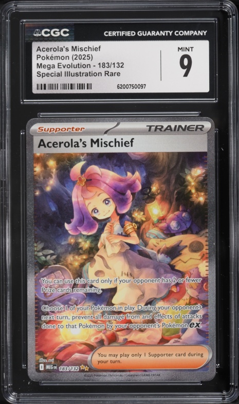 2025 Pokemon Mega Evolution SIR Acerola's Mischief #183 CGC 9 MINT