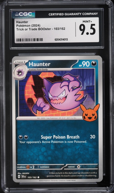 2024 Pokemon Scarlet & Violet Temporal Forces Trick Or Trade BOOster Haunter #103 CGC 9.5 MINT+