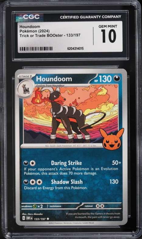 2024 Pokemon Scarlet & Violet Trick Or Trade BOOster Houndoom #133 CGC 10 GEM MINT