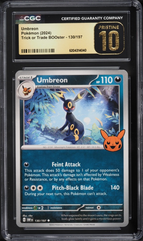 2024 Pokemon Scarlet & Violet Trick Or Trade BOOster Umbreon #130 CGC 10 PRISTINE