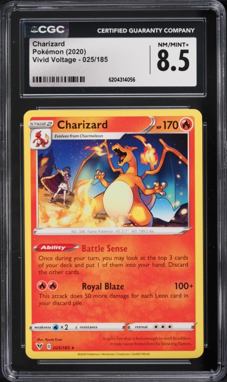 2020 Pokemon Sword & Shield Vivid Voltage Charizard #25 CGC 8.5 NM-MT+