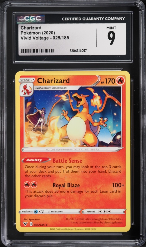 2020 Pokemon Sword & Shield Vivid Voltage Charizard #25 CGC 9 MINT