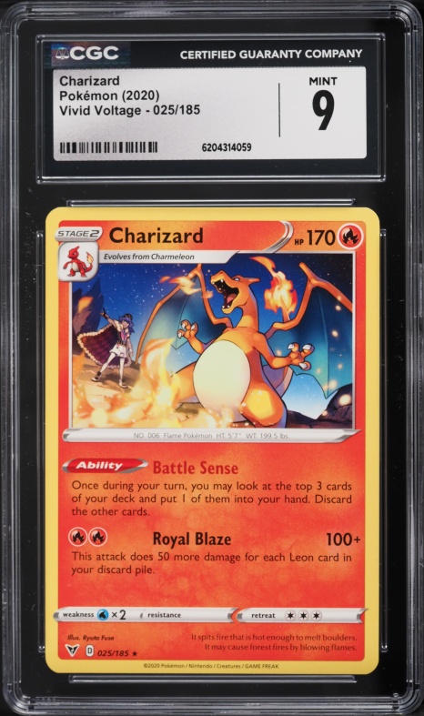 2020 Pokemon Sword & Shield Vivid Voltage Charizard #25 CGC 9 MINT