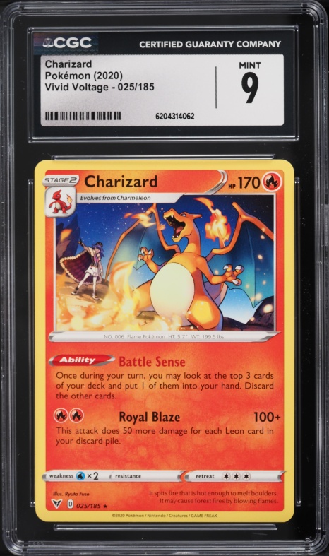 2020 Pokemon Sword & Shield Vivid Voltage Charizard #25 CGC 9 MINT