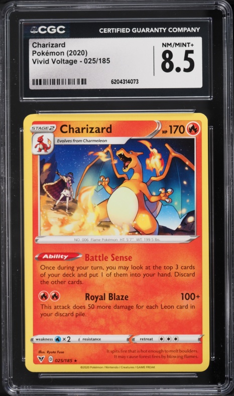 2020 Pokemon Sword & Shield Vivid Voltage Charizard #25 CGC 8.5 NM-MT+