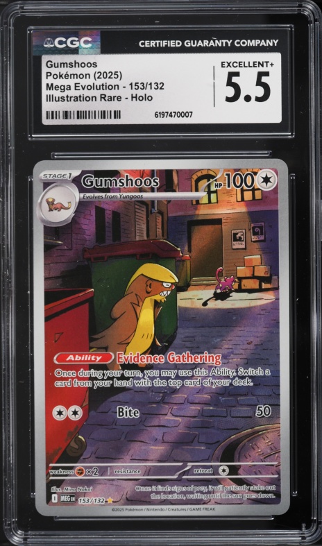 2025 Pokemon Mega Evolution IR Gumshoos #153 CGC 5.5 EX+